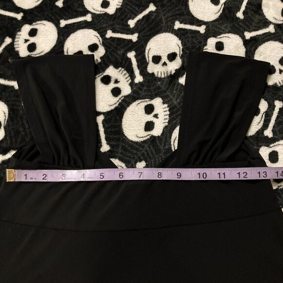 HALEY KELLY FASHION Black waterfall hem top w/ clear rhinestones ~ MEDIUM LARGE - Picture 10 of 14